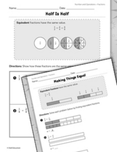 operations with fractions: equivalent fractions activities