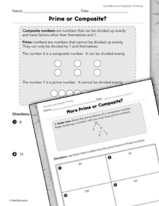 operations and algebraic thinking: prime and composite number activities
