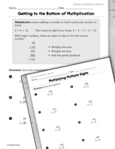 number and operations in base ten: multiplication and division activities