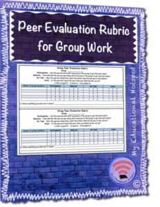 peer evaluation rubric for group work