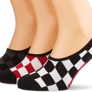 VANS - Men's, Classic Super No-Show Socks - Assorted 3 Pair Pack (Black/White, Red/White, Black/Grey) L 9.5-13