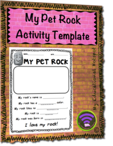 my pet rock activity template