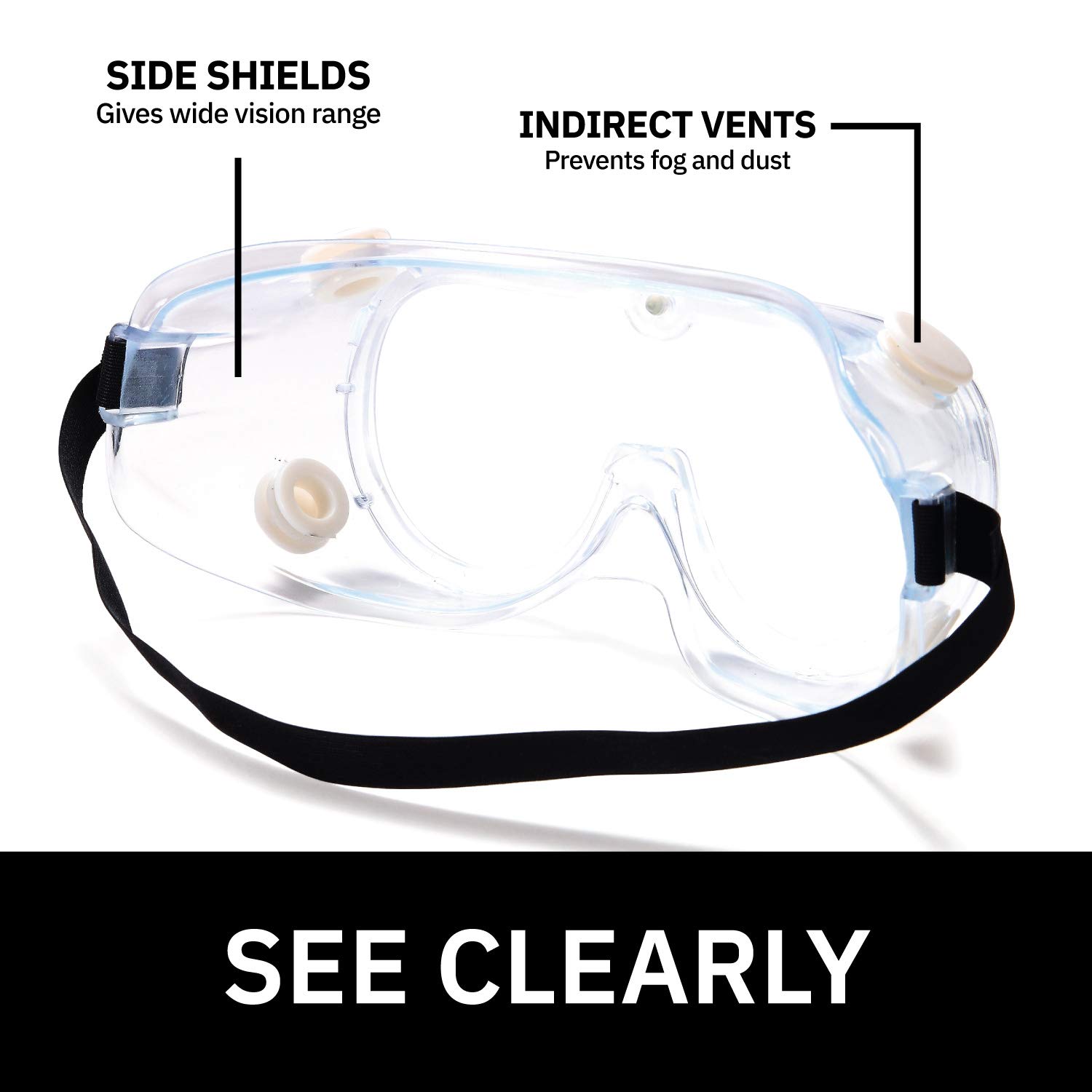 Gamma Ray Protective Anti-Fog Safety Goggle Glasses - Pack of 10