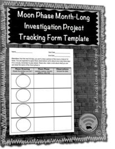 moon phase month-long investigation project tracking form