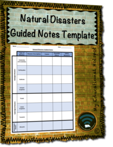 natural disasters guided notes research template