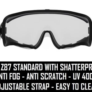 Protective Equip Safety Goggles Over Glasses - Lab Safety Goggles For Eye Protection - Scratch Resistant Clear Safety Goggles Anti Fog-for Men & Women(large)