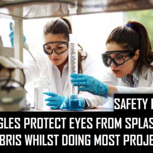 Protective Equip Safety Goggles Over Glasses - Lab Safety Goggles For Eye Protection - Scratch Resistant Clear Safety Goggles Anti Fog-for Men & Women(large)