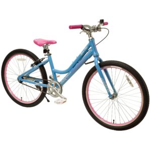 revere freestyle kids 24" girls cruiser bicycle for ages 7-11 years old. lightweight aluminum frame and fork, easy to ride! premium parts, premium design, premium safety! (periwinkle)