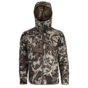 first lite men's uncompahgre 2.0 puffy jacket - lightweight insulated camo hunting coat - first lite fusion - x-large