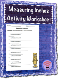 measuring inches activity worksheet assessment