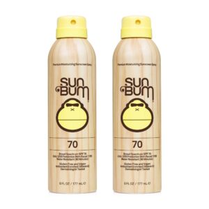 sun bum sun bum original spf 70 sunscreen spray vegan and reef friendly (octinoxate & oxybenzone free) broad spectrum moisturizing uva/uvb sunscreen with vitamin e 2 pack