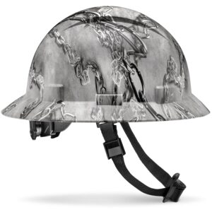 acerpal full brim non-vented chain art design matte finish osha hard hat with 6 point suspension