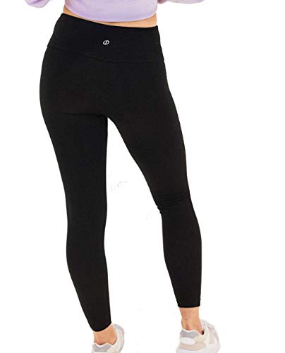 Spalding Women's Misses Activewear High Waisted Cotton/Spandex Ankle Legging, Black, XL