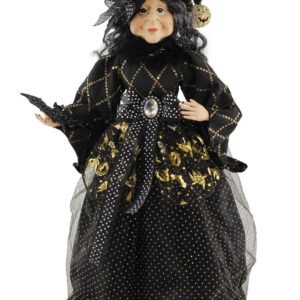 Windy Hill Collection 18" Black Bat & Pumpkin Tabletop Fabric Halloween Fall Harvest Witch Collectible Figure Figurine Plastic Cone Body 911806