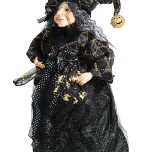 Windy Hill Collection 18" Black Bat & Pumpkin Tabletop Fabric Halloween Fall Harvest Witch Collectible Figure Figurine Plastic Cone Body 911806