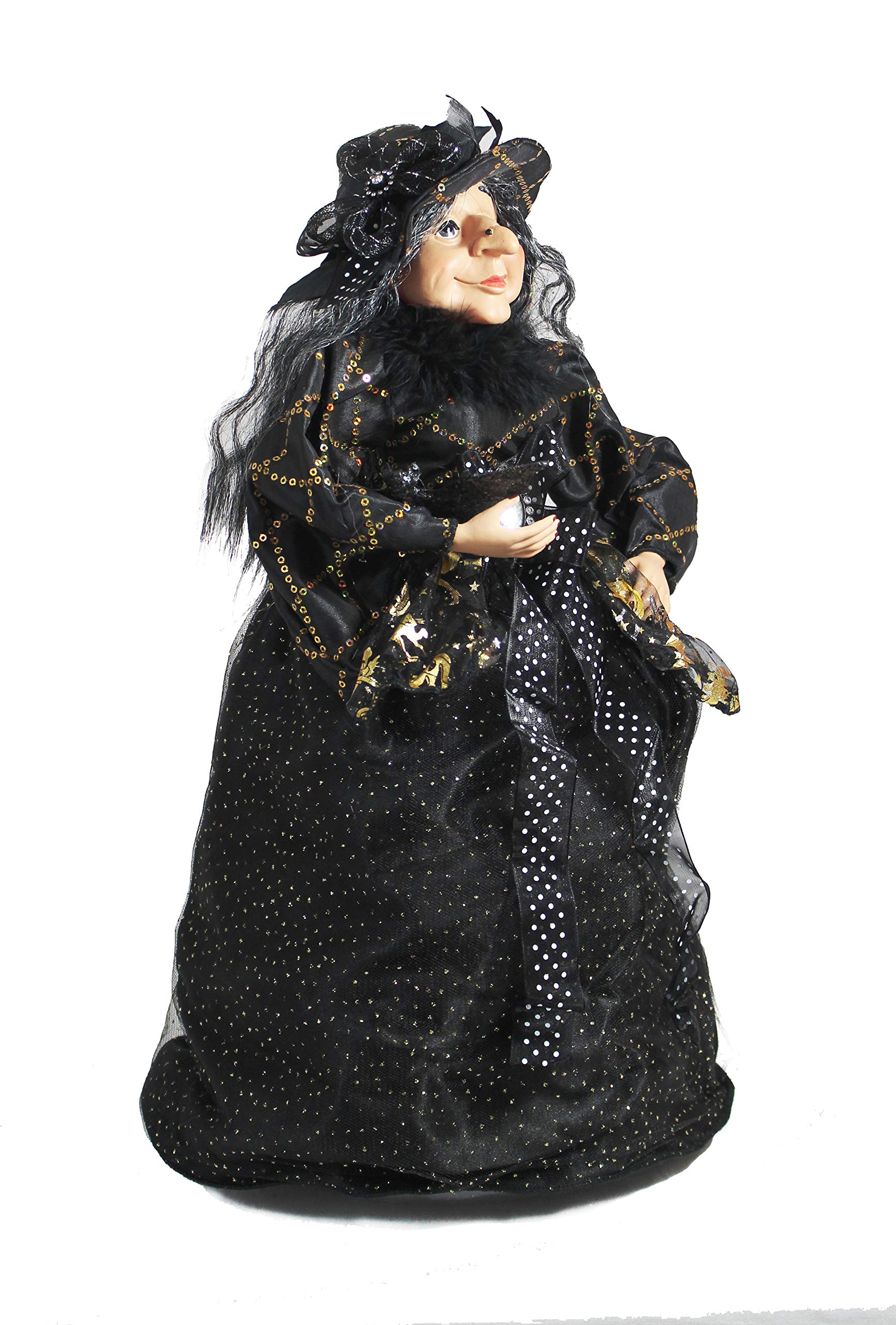 Windy Hill Collection 18" Black Bat & Pumpkin Tabletop Fabric Halloween Fall Harvest Witch Collectible Figure Figurine Plastic Cone Body 911806