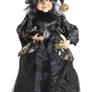 Windy Hill Collection 18" Black Bat & Pumpkin Tabletop Fabric Halloween Fall Harvest Witch Collectible Figure Figurine Plastic Cone Body 911806