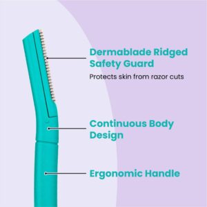 Lindo Brow Razor - Eyebrow Razor & Dermaplaning Tool, Multipurpose, Exfoliation, Face and Peach Fuzz facial Hair Removal dermaplane (6pcs)