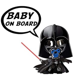 baby darth vader blu, sticker baby on board - character height 3,95 inch…