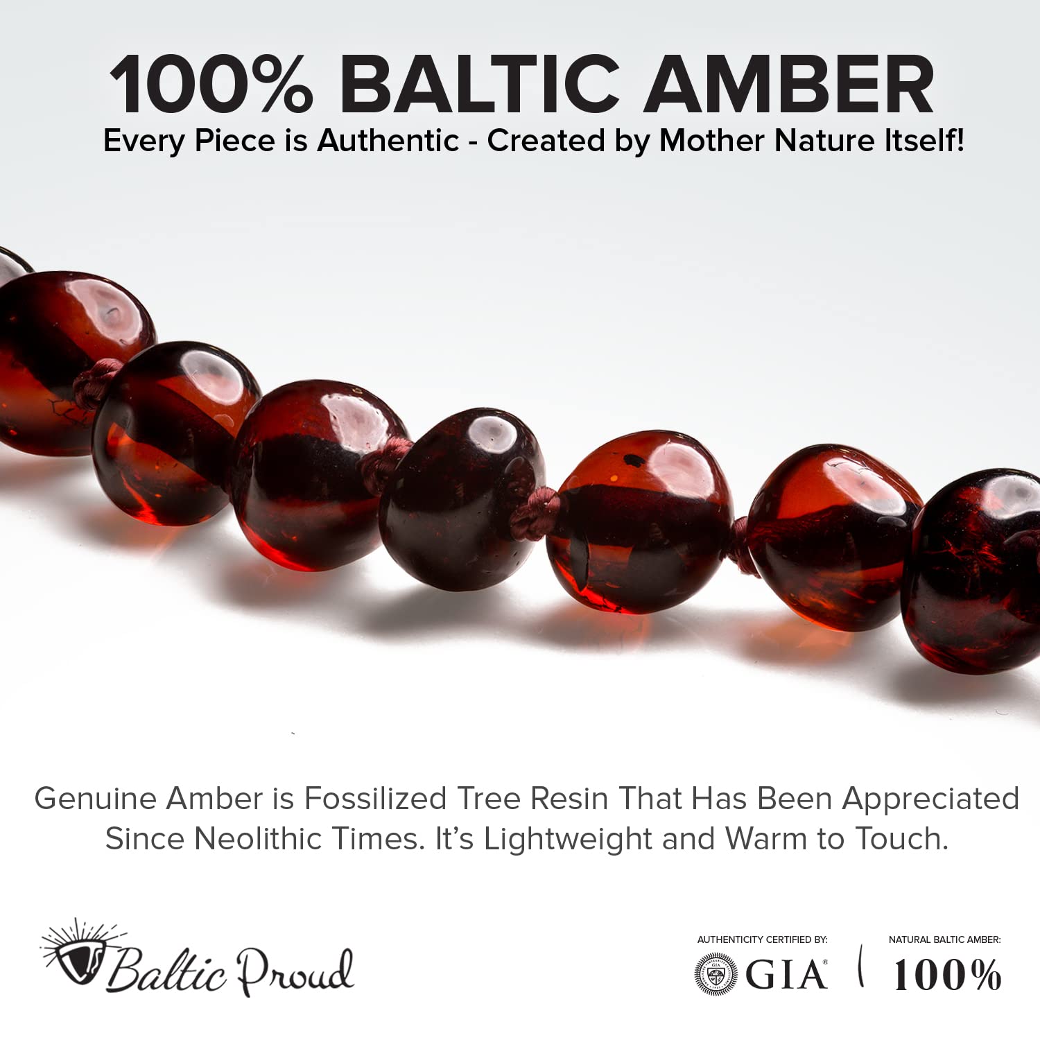 Baltic Proud Amber Necklace And Bracelet Gift Set (Unisex Cherry) - Certified Premium Quality Raw Baltic Amber