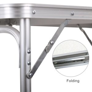 H&B Luxuries Portable Height Adjustable Aluminum Folding Camping Table with Carry Handle FT-ACFT1