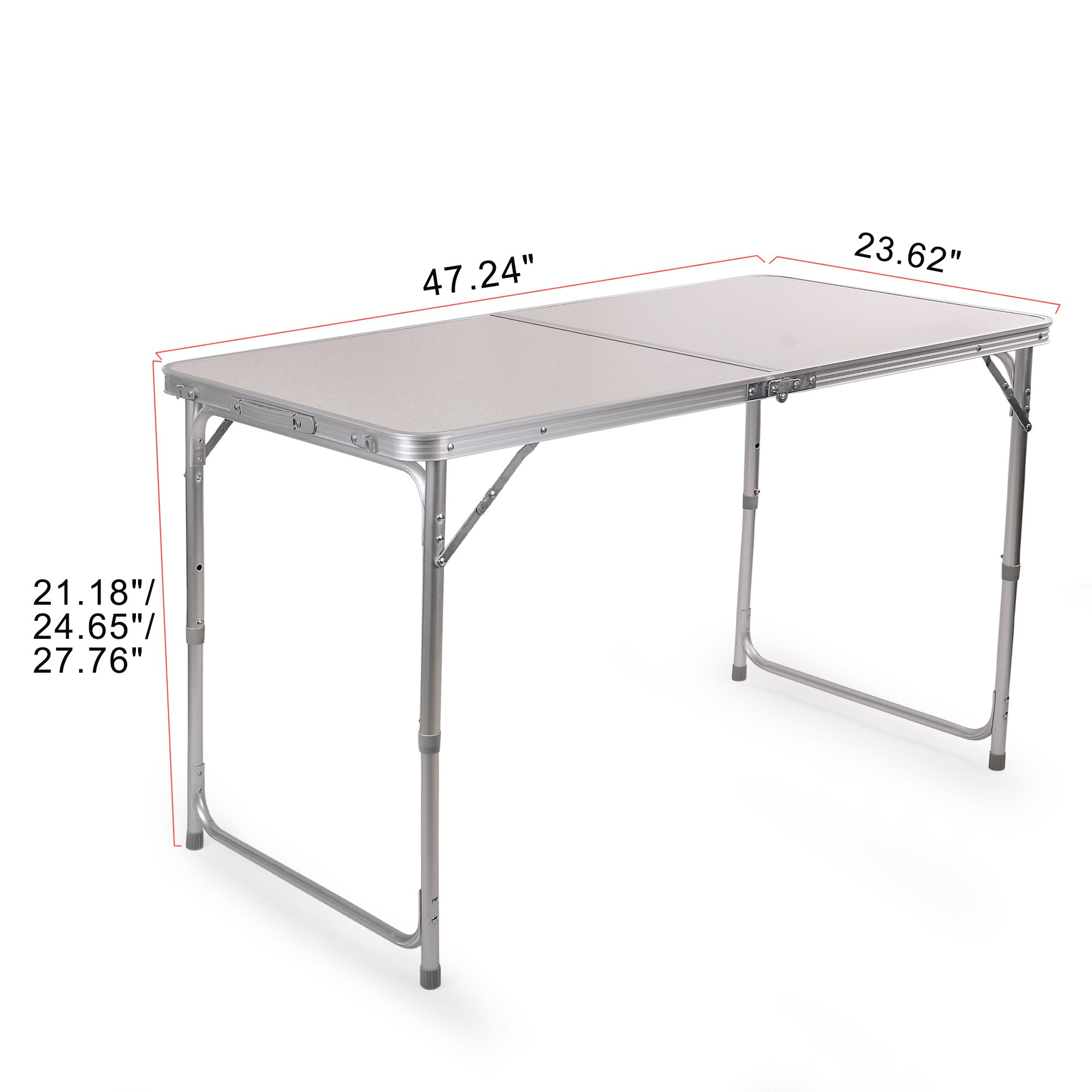 H&B Luxuries Portable Height Adjustable Aluminum Folding Camping Table with Carry Handle FT-ACFT1