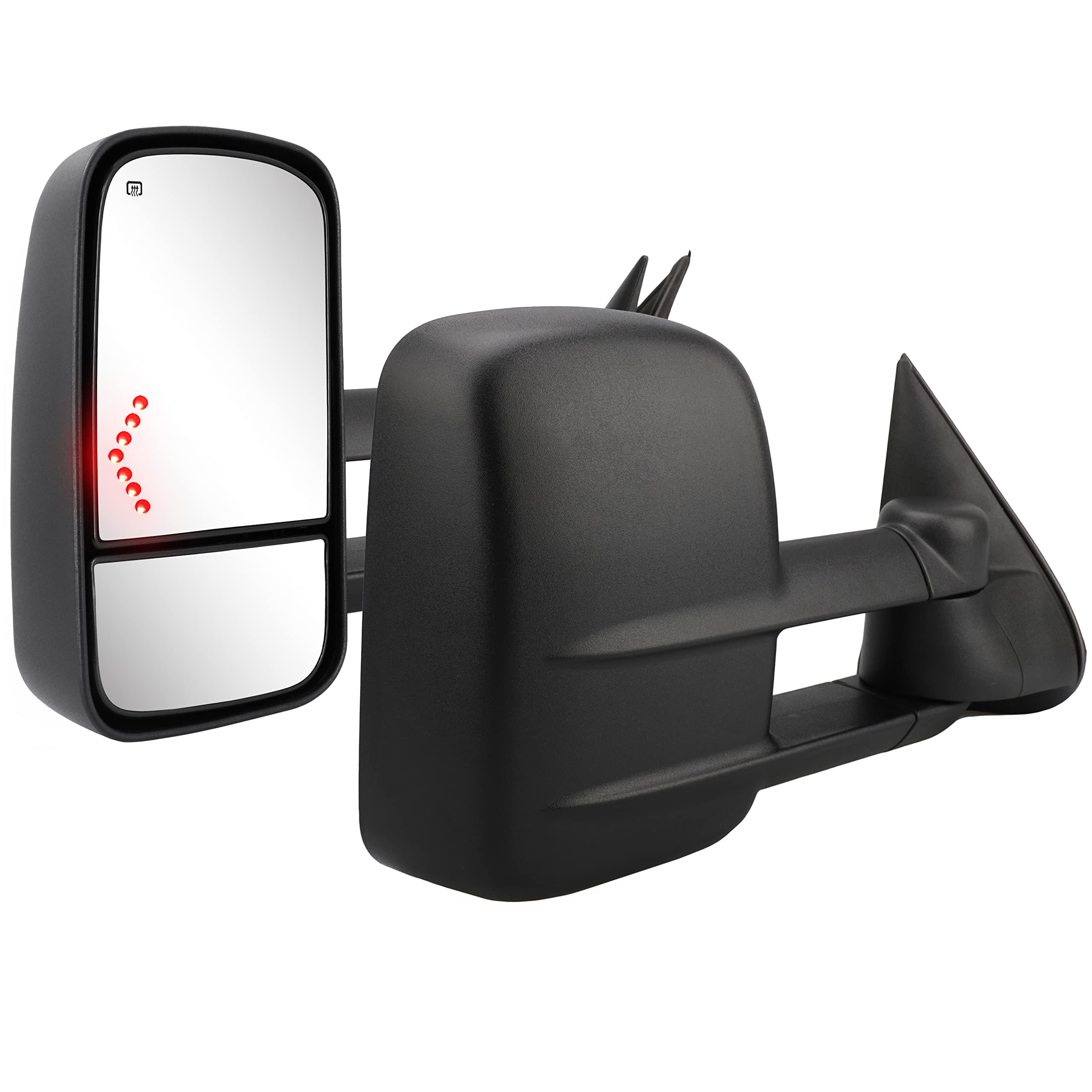 Towing Mirrors for 2003 2004 2005 2006 2007 Chevy Silverado Tahoe Suburban Avalanche GMC Sierra Yukon Cadillac Escalade with Power Glass Arrow Signal Light Heated Extendable Pair Set