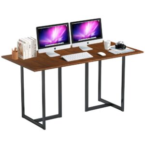 tangkula 63 inch computer desk, large writing table, modern versatile writing desk with spacious desktop, computer workstation study table home office desk (63” x 31.5” x 30”)