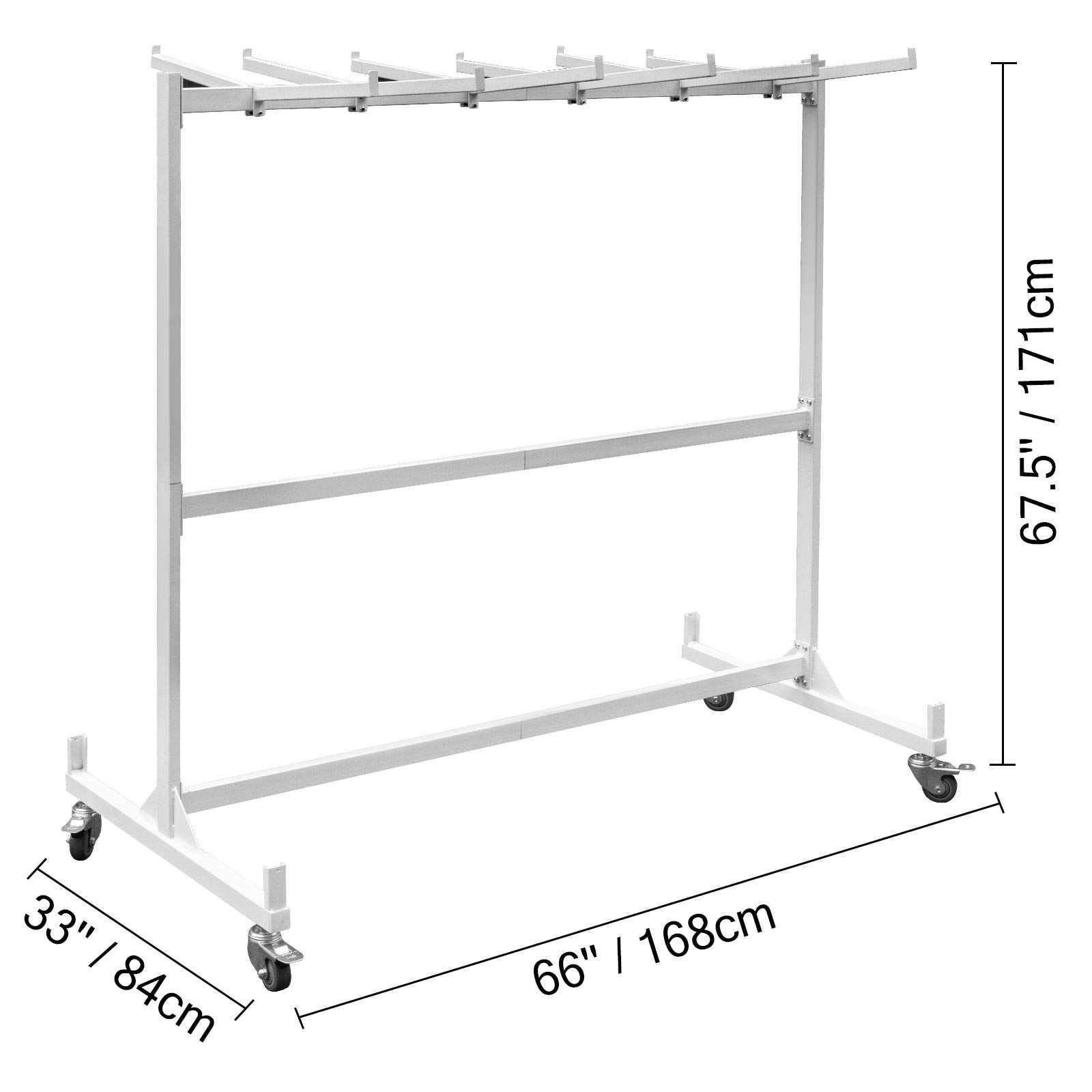 Happybuy Folding Chair and Table Cart 750lbs Capacity Combo Cart for 42 Chairs and 12 Tables Steel Frame Folding Chair Racks for Storage Swivel Wheels Folding Chair Storage with Steel Rope