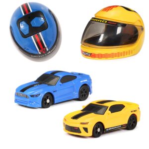 new bright mini r/c mustang gt & camaro helmet racers rc cars, 2 pack set