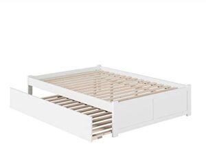 afi concord queen size platform bed with footboard & twin xl trundle in white