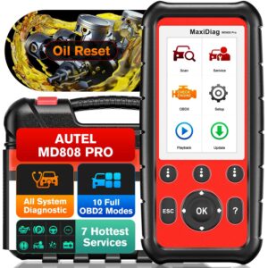 autel maxidiag md808 pro obd2 scanner: level-up of md808 md806 md802, all system diagnostic tool, 7 reset service oil/epb/sas/bms/throttle, full 12 obdii modes, autoscan live data lifetime free update