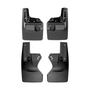 WeatherTech Custom No Drill Splash Guard MudFlaps for Jeep Gladiator - Front & Rear Set (110097-120113), Black