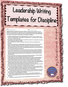 leadership writing prompts for discipline