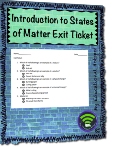 introduction to states of matter exit ticket