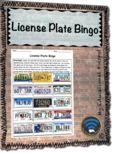 license plate bingo