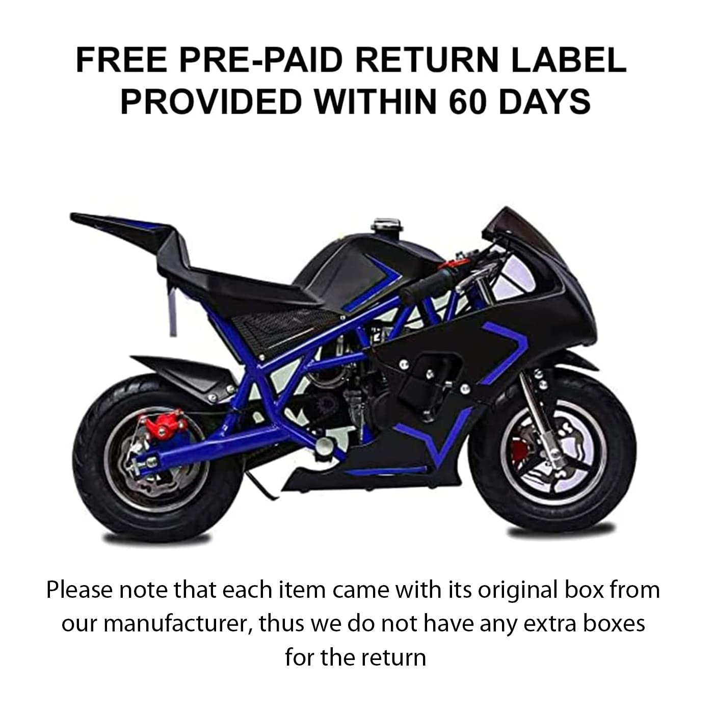 FRP 50cc 2 Stroke Pocket Bike 01, EPA Approved Mini Bike for Kids, Gas Pocket Bike W/Strong Dual Brake, Racing Rocket Max Speed 20 Mph, Realistic Mini Motorcycle Max Weight 165 LB