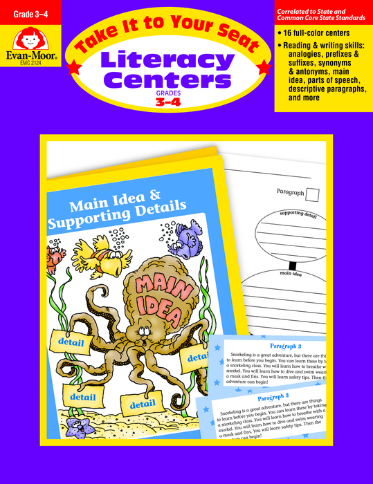 Take It To Your Seat: Literacy Centers, Grades 3-4- Teacher Resource, E-book