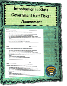 introduction to state government exit ticket assessment