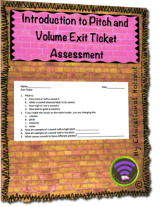 introduction to pitch and volume exit ticket assessment