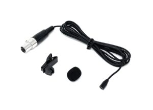 black lavalier lapel microphone mic w/ 4 pin mini xlr ta4f for shure wireless