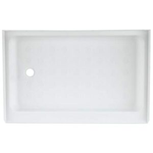 RecPro RV Shower Pan | 36" x 24" x 5" Left Drain in White | RV Shower Base | Camper Shower Pan