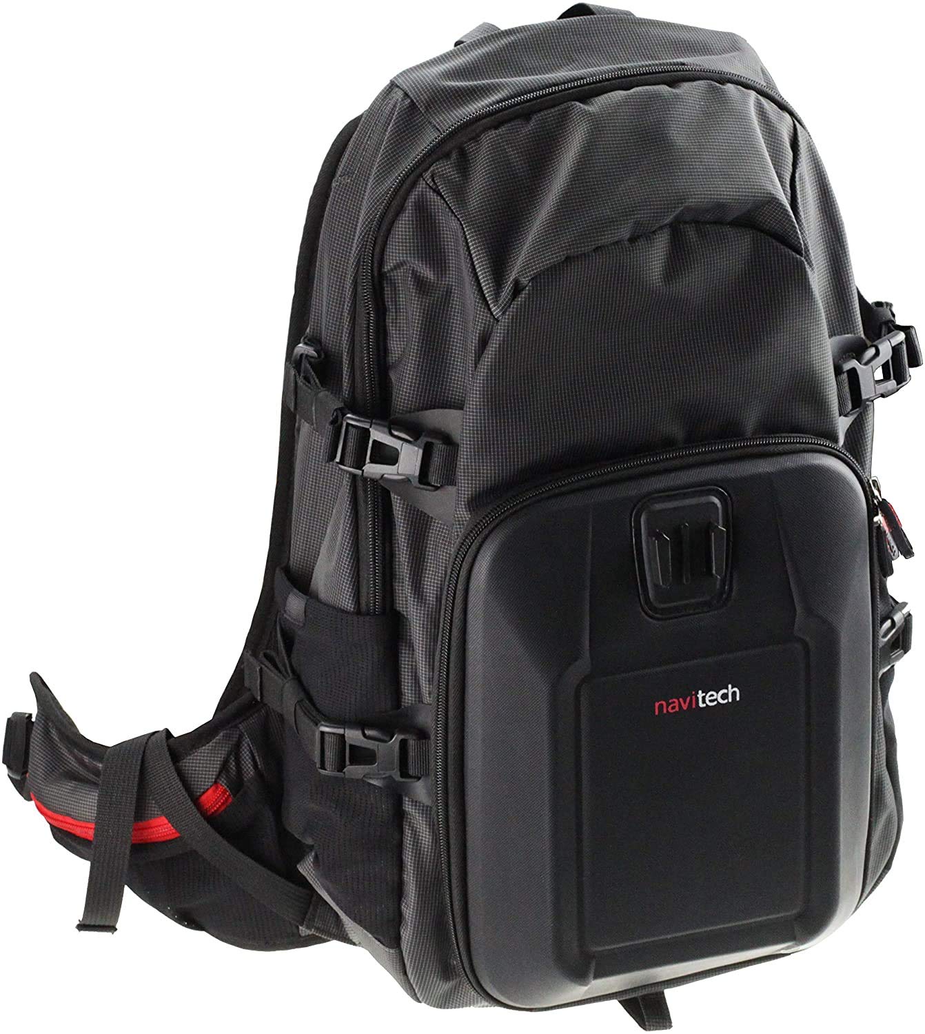 Navitech Action Camera Backpack & Red Storage Case With Integrated Chest Strap - Compatible With The AKASO V50 PRO Action Camera