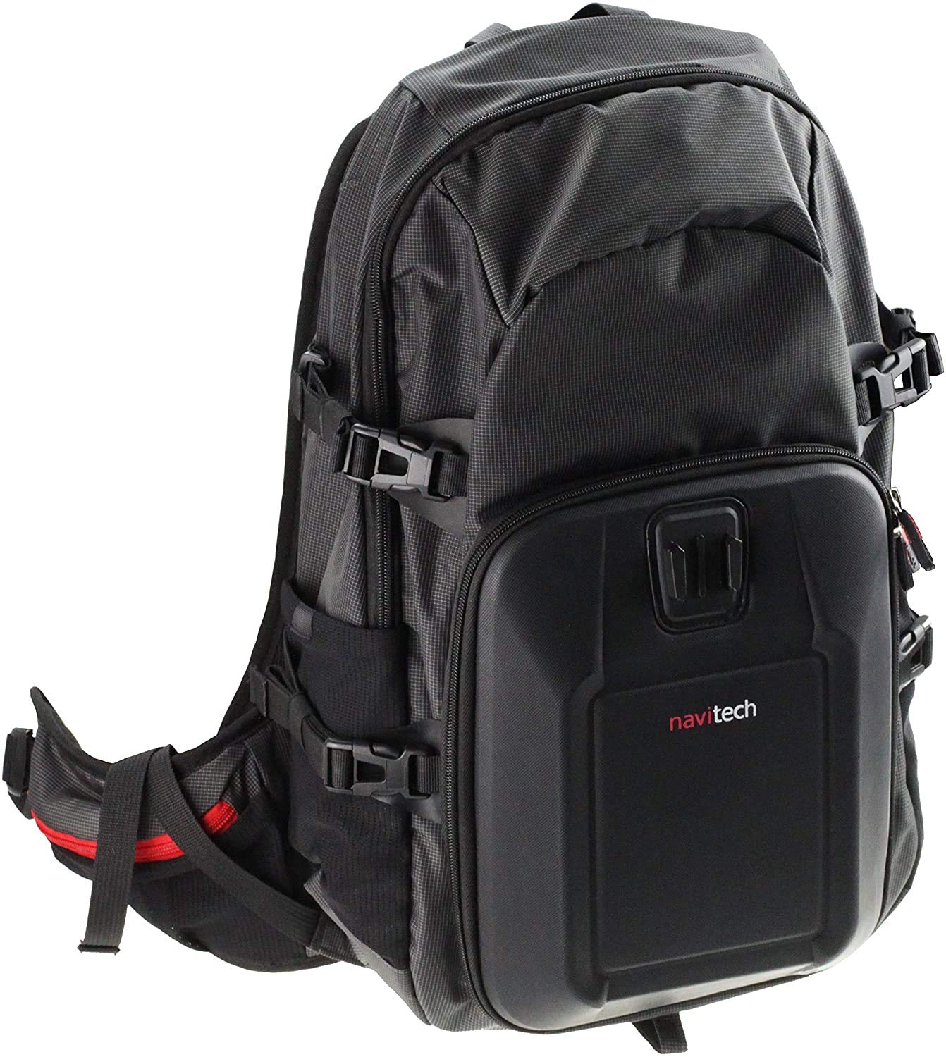 Navitech Action Camera Backpack & Red Storage Case with Integrated Chest Strap - Compatible with The AKASO EK7000 Pro Action Camera