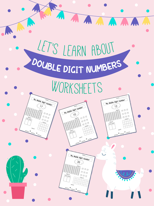 Let's Learn About Double Digit Numbers Worksheets