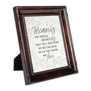 Cottage Garden Memories are Special Moments Burlwood Rope Trim 8 x 10 Table Top and Wall Photo Frame