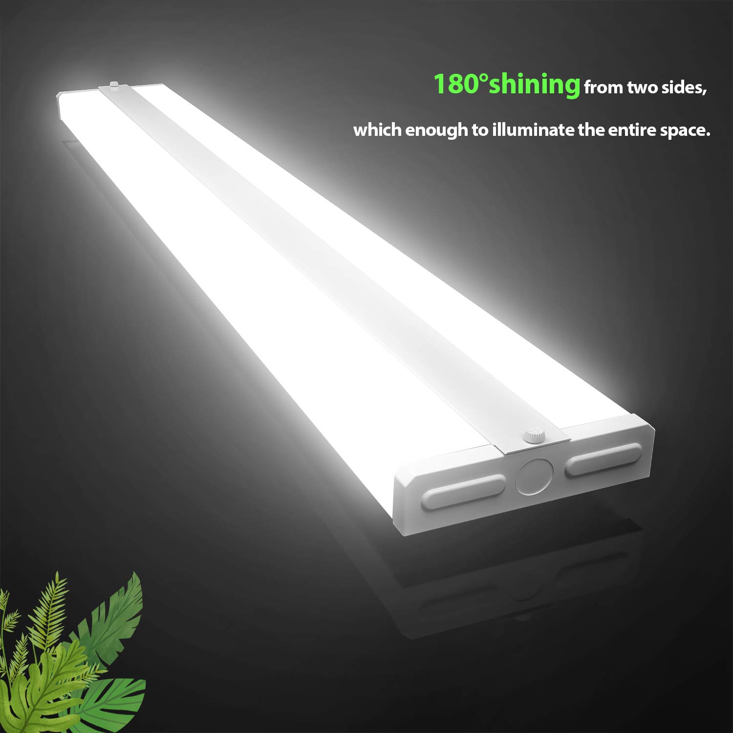 ANTLUX 4FT LED Light Fixtures 50W Wraparound LED Light 5500lm, 4000K Neutral White, Ultra Slim 48 inch Office Ceiling Wrap Light Flush Mount, 4 Foot LED Shop Light for Garage, Kitchen, Workshop