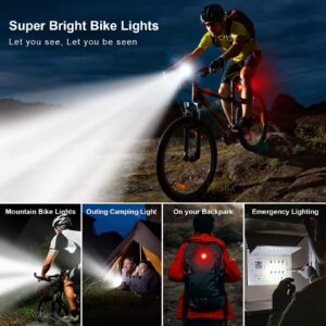 victagen Bike Lights, Super Bright 2400 Lumens Bike Lights Front and Back, USB Rechargeable Cycling Light, 5 Light Modes, Easy Installs, Fits All Bicycle, Mountain Bike, Road Bike,Cycling