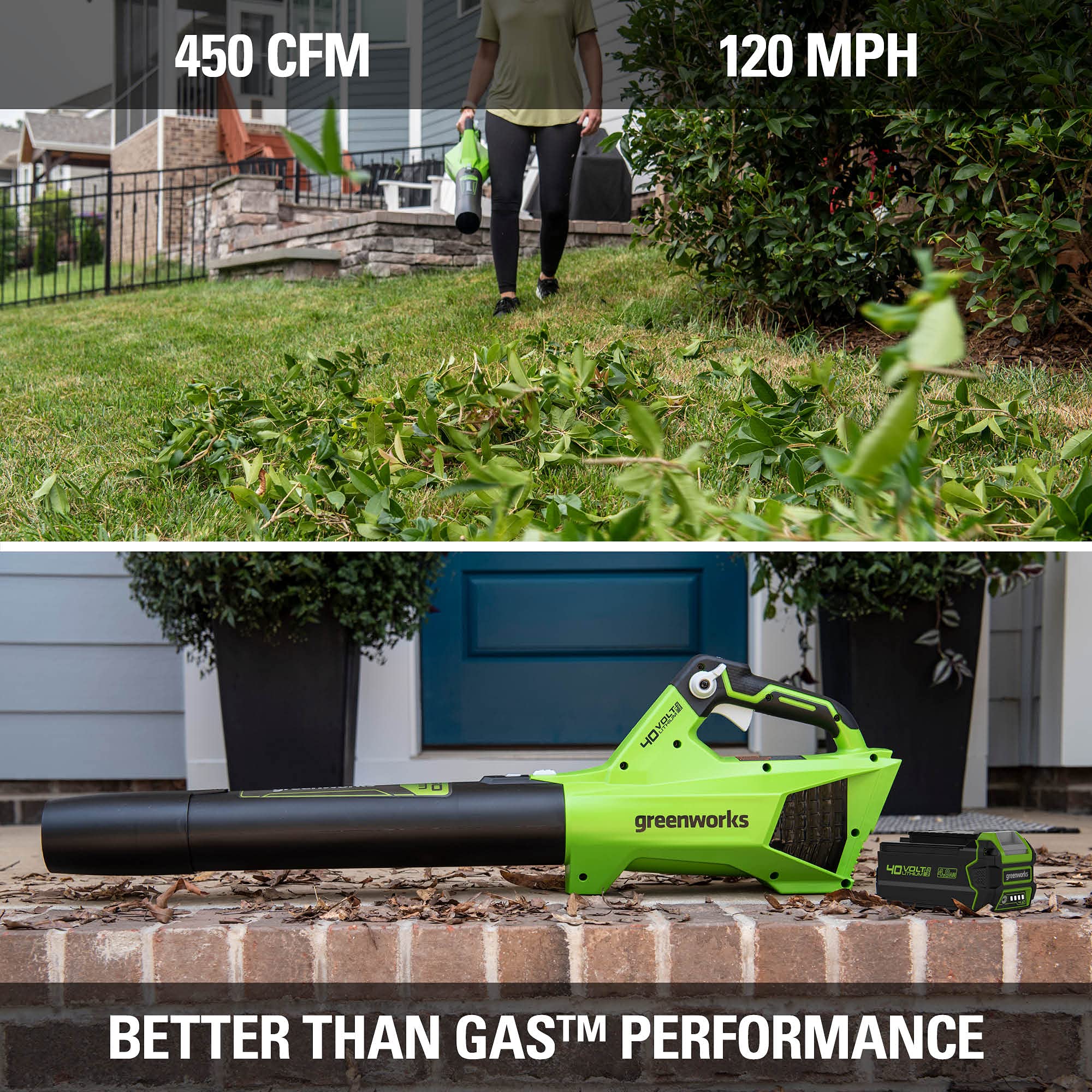 Greenworks 40V Axial Blower (120 MPH / 450 CFM), Tool Only