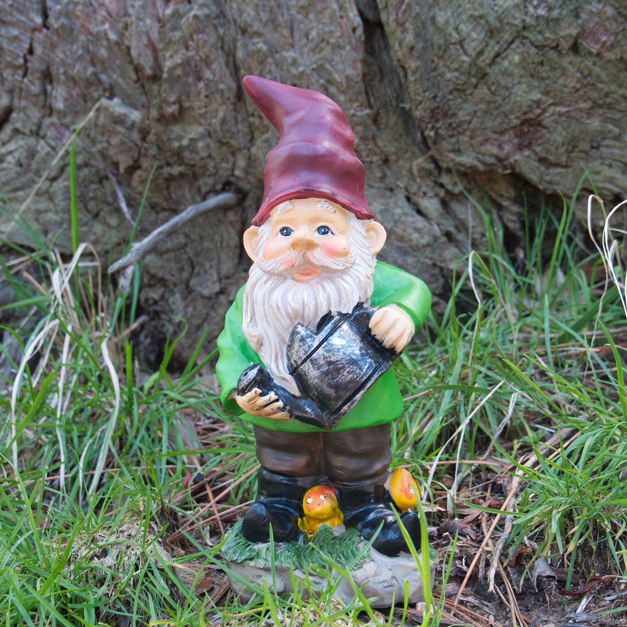 9.5 inch Green Garden Gnome with Water Can Y